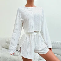 Women's Pajamas Set Sleepwear Loungewear Autumn Soft Comfortable Long Sleeve Tops With Shorts Pyjama Femme Home Clothes 2 Piece - Image 4