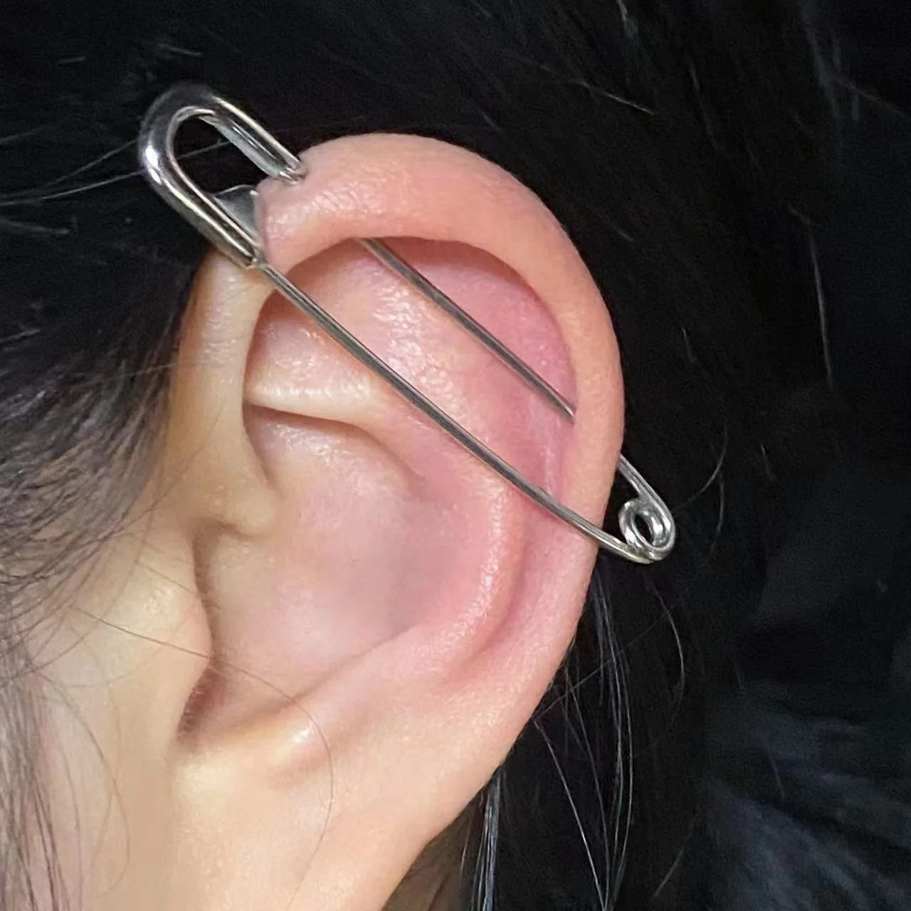 2pieces Stainless Steel Paper Clip Earring Industrial Piercing Helix  Piercing Cartilage Ear Stud Goth Punk Jewelry Ear Hoop - AliExpress, image size:1280x1280