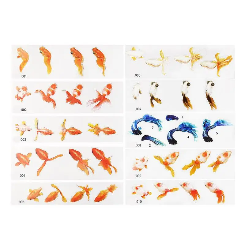 

3D Goldfish Stickers 3D Simulation Duckweed Goldfish Sticker Pond Clear Film Sticker Self-Adhesive Fish Stickers For Crafts