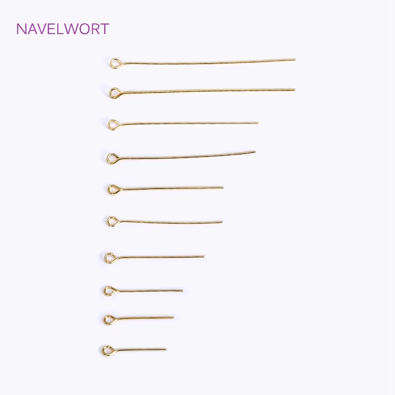 50 teile/los Messing Kugelkopf/Flachkopf/Augenkopf Pins Liefert Für Schmuck 18 Karat Vergoldete Pins DIY Perlen Zubehör Großhandel – Detail 28