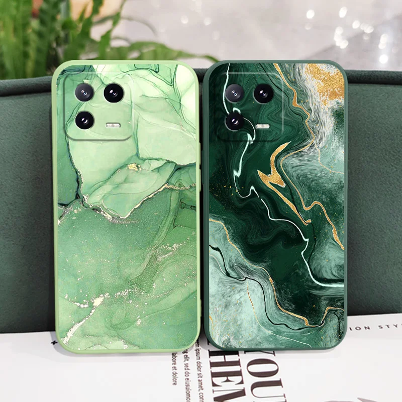 Elegant Marble Texture Liquid Silicone Phone Case - Premium Protective Cover