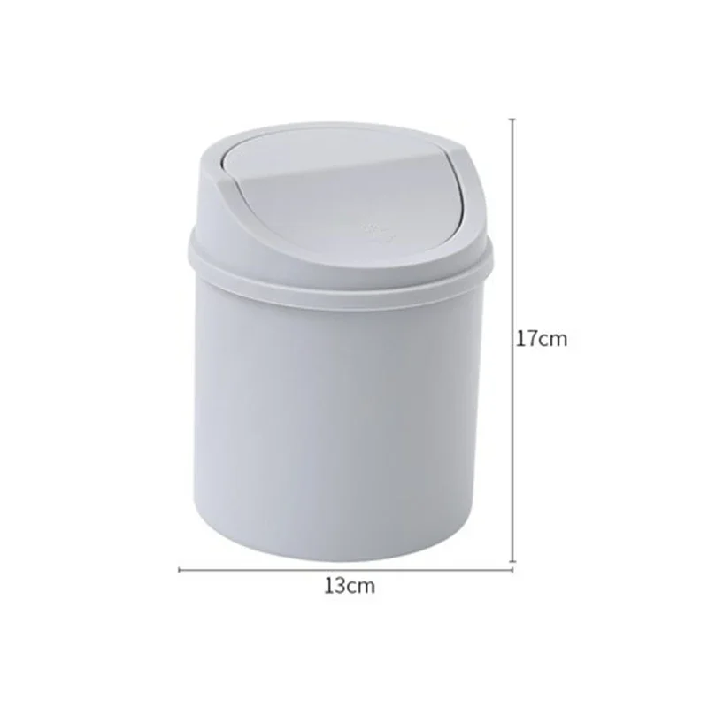 Desktop Trash Can Small Tube with Cover Bedroom Kitchen Storage Box
