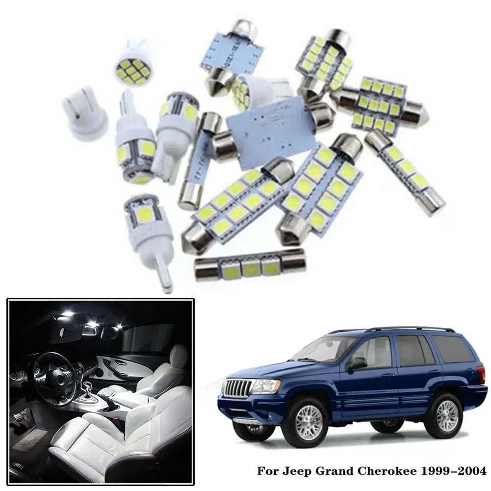 18-Piece Ultra Bright White LED Interior Car Light Package Kit