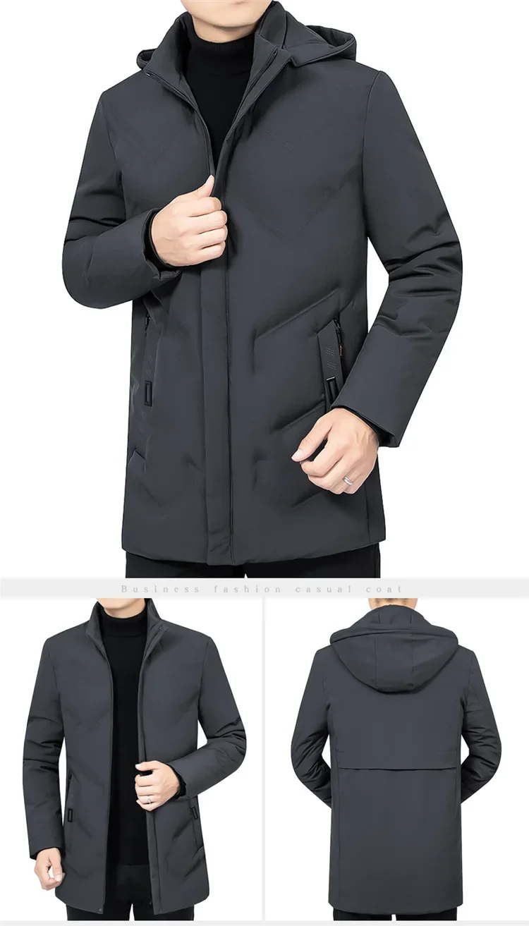 Description Picture 5 of itemWinter Parka for Men Long Thick Warm Hooded Jacket 2020 Casual Outwear Windproof Coat Size 4XL Mens Clothing ropa de hombre