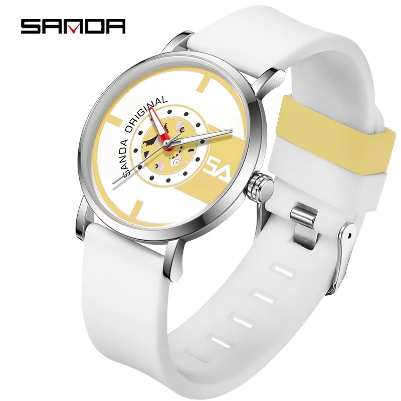 SANDA Sanda new online celebrity silicone scale electronic watch fashion simple wind waterproof  çift saatleri sevgili