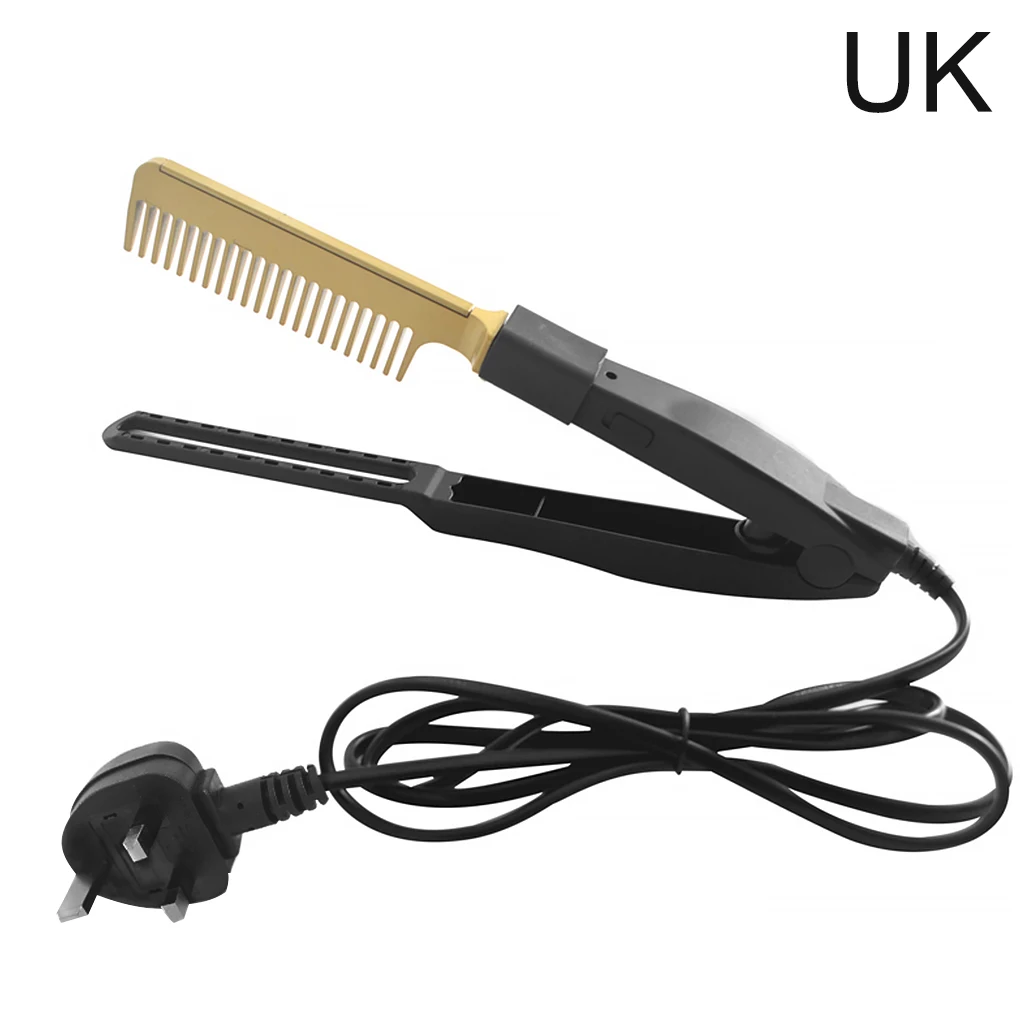 Dry Wet Straightening Comb Portable Ceramic Fast Heating Straightener Brush Styling Tool Wet And Dry Hair Straight Styler