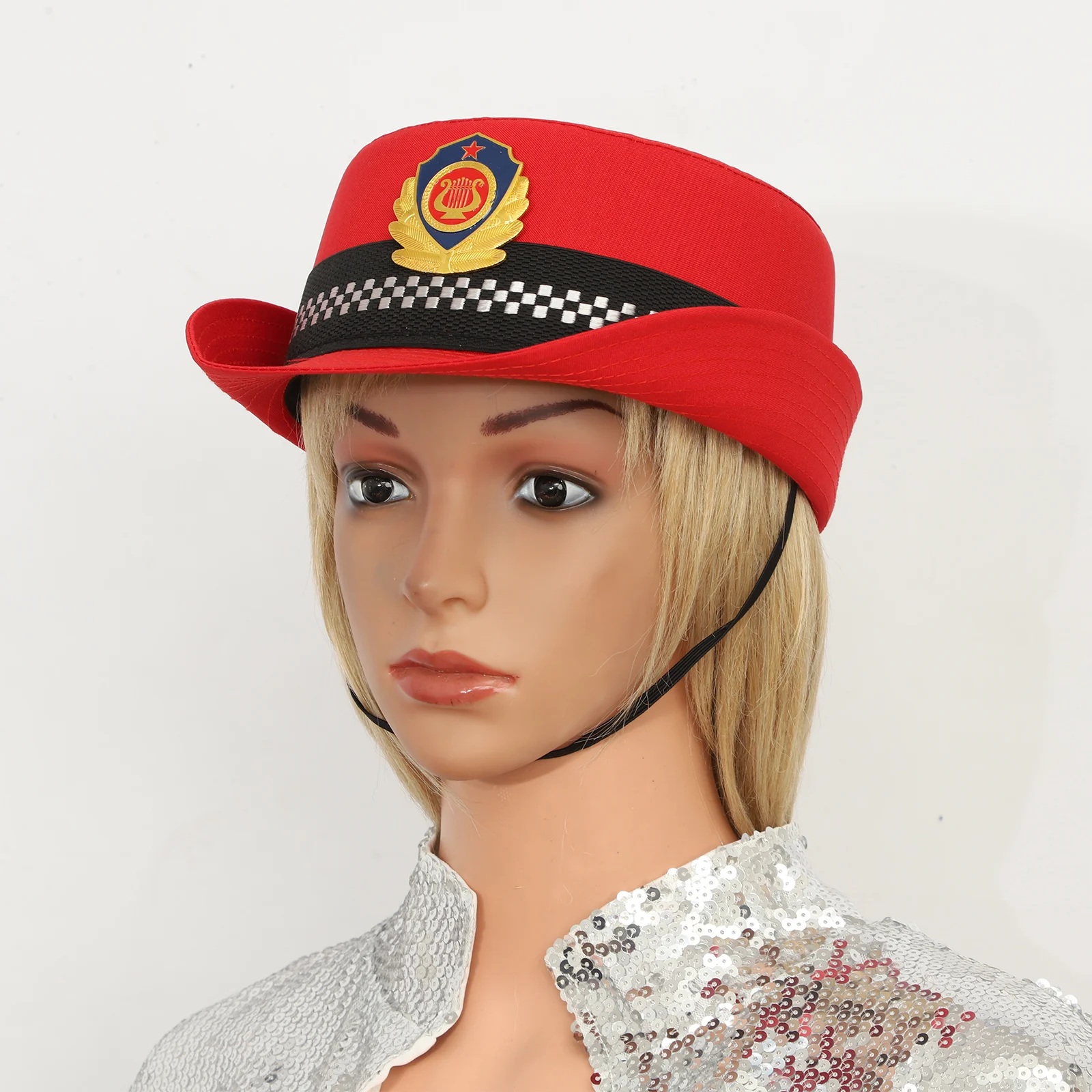 Adult kid leather flat cap costume hat for military performance