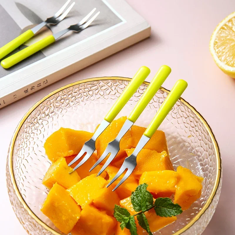 Forchette da frutta per bambini, set di 6 forchette da frutta e 1