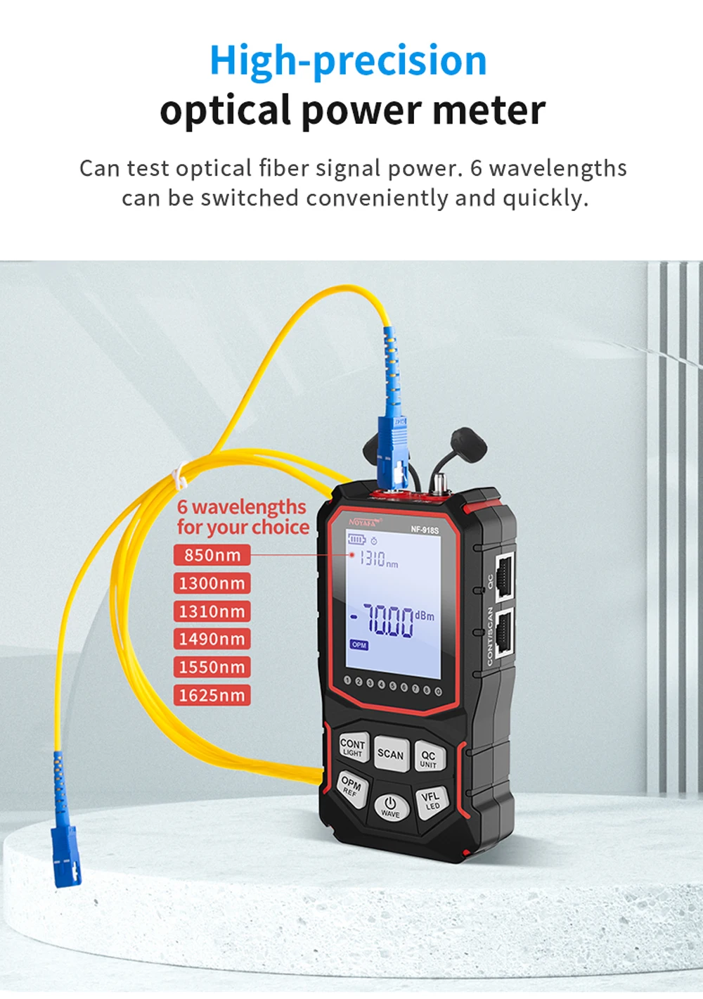 Noyafa Netzwerkkabeltester LCD-Display Kabeltracker NF-918S PoE Checker Optischer Leistungsmesser Visual Fault Locator Netzwerkwerkzeuge – Detail 11