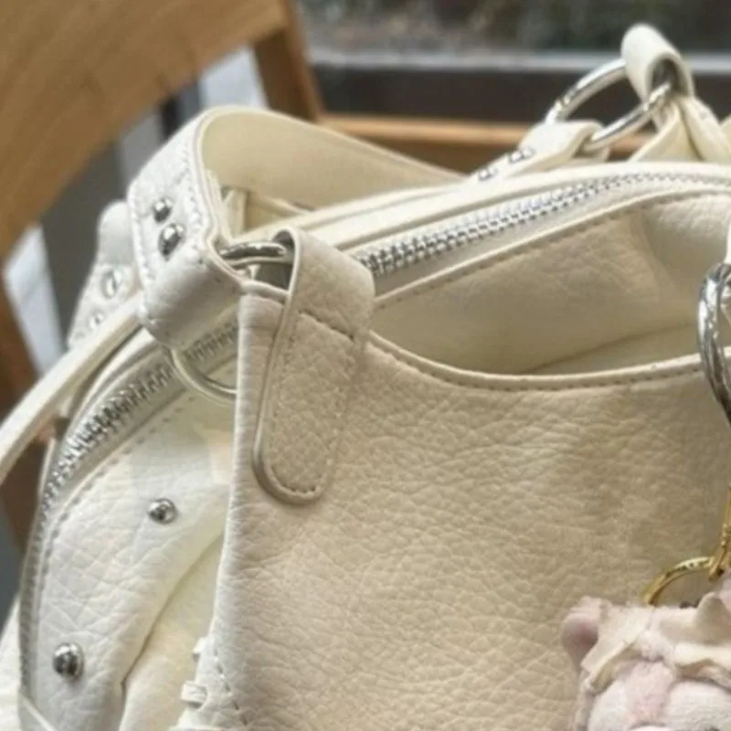 JIAERDI Hot Girls White Shoulder Bags Purse Women Fashionable Sweet Cute Underarm Bag Female Vintage Y2k Handbag Wallet 2025 New