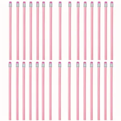 Pack of 10/20/30 Wooden Pink Pencils with Eraser for School, Art, and Office Use (30pcs)