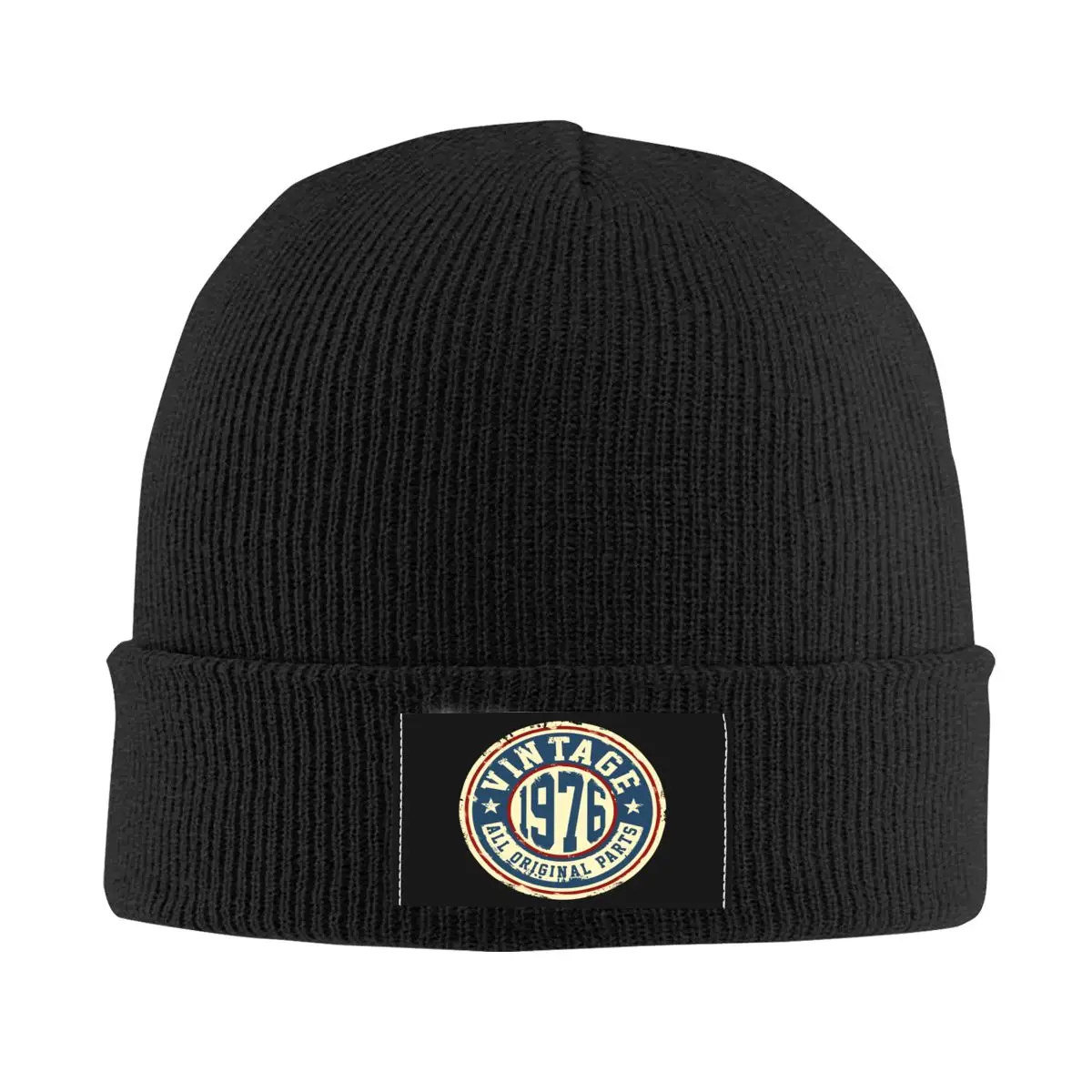 

Vintage 1976 All Original Parts Skullies Beanies Cap Unisex Winter Warm Knitting Hat Adult 46 Years Old 46th Bonnet Hats Ski Cap