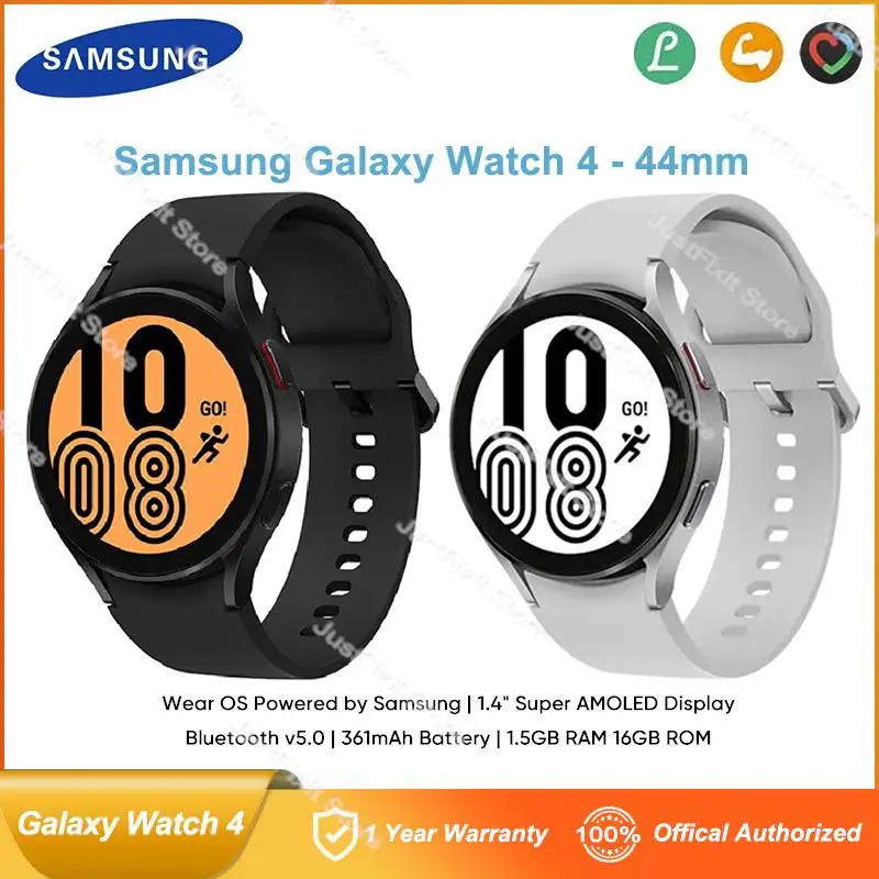 

Samsung Galaxy Watch 4 44mm Smartwatch Sm-R870 Super AMOLED Display Bluetooth v5.0 ECG Fitness 361mAh NFC 4G Smart Watch