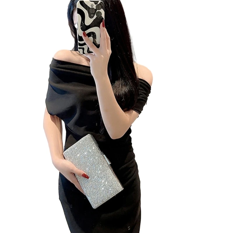 

Wedding Clutch for Women Girl Shinning Bag with Chain Evening Bag