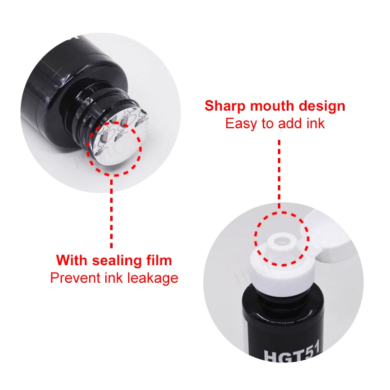 Hinicole 100ml Bottle Gt51 Gt52 Tanque de Recarga de Tinta Corante para hp Smart 450 455 500 510 515 516 519 530 559 570 610 615 651 Printer - Imagem 5