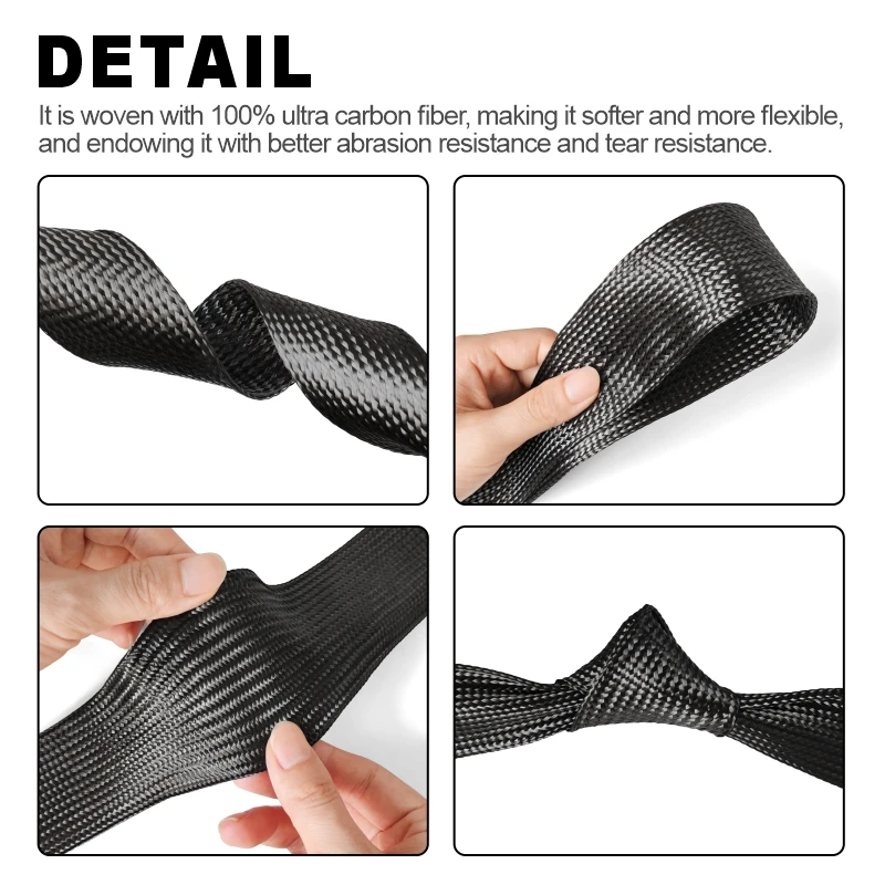 탄소 섬유 튜브 고강도 보호 슬리브, 고온 저항 편조 메쉬 와이어 슬리브, 2mm-40mm
