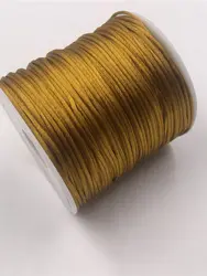 Vibrant 2mm Satin Cord for Chinese Knotting & DIY Crafts (563 gold)