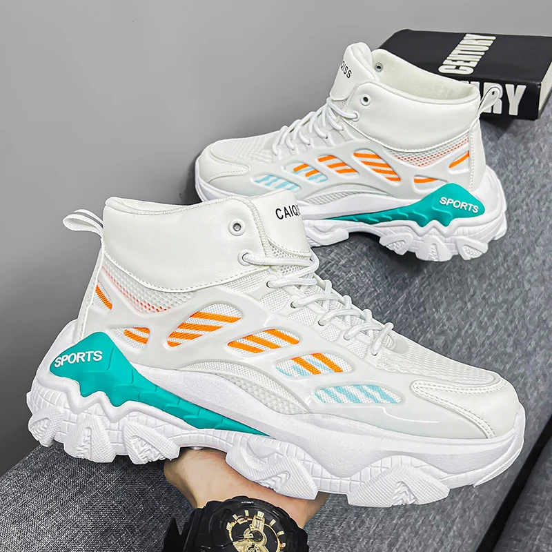 Men's Fashionable Street Style Walking Shoes, Suitable for Men's Outdoor Activities, Comfortable Non-Slip Lace-Up Sneakers, Running Shoes for Men and Women with Large and Small Sizes