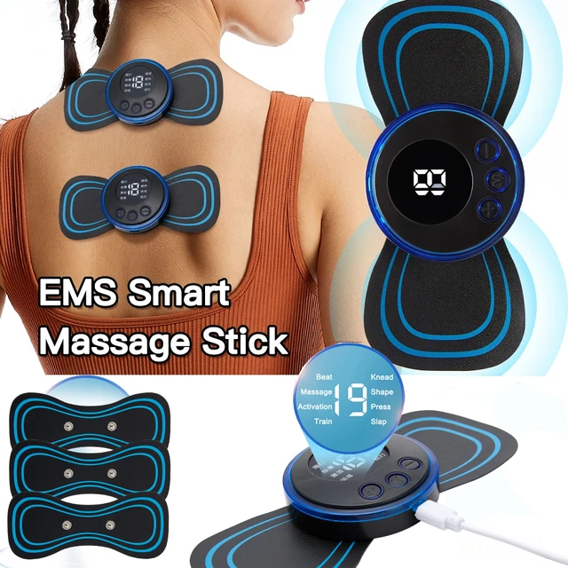 EMS Pulse Neck Massager Sticker Tens Cervical Massageador Back Masajeador  Patch Muscle Stimulator Pain Relief Gel Pads Stretcher - AliExpress