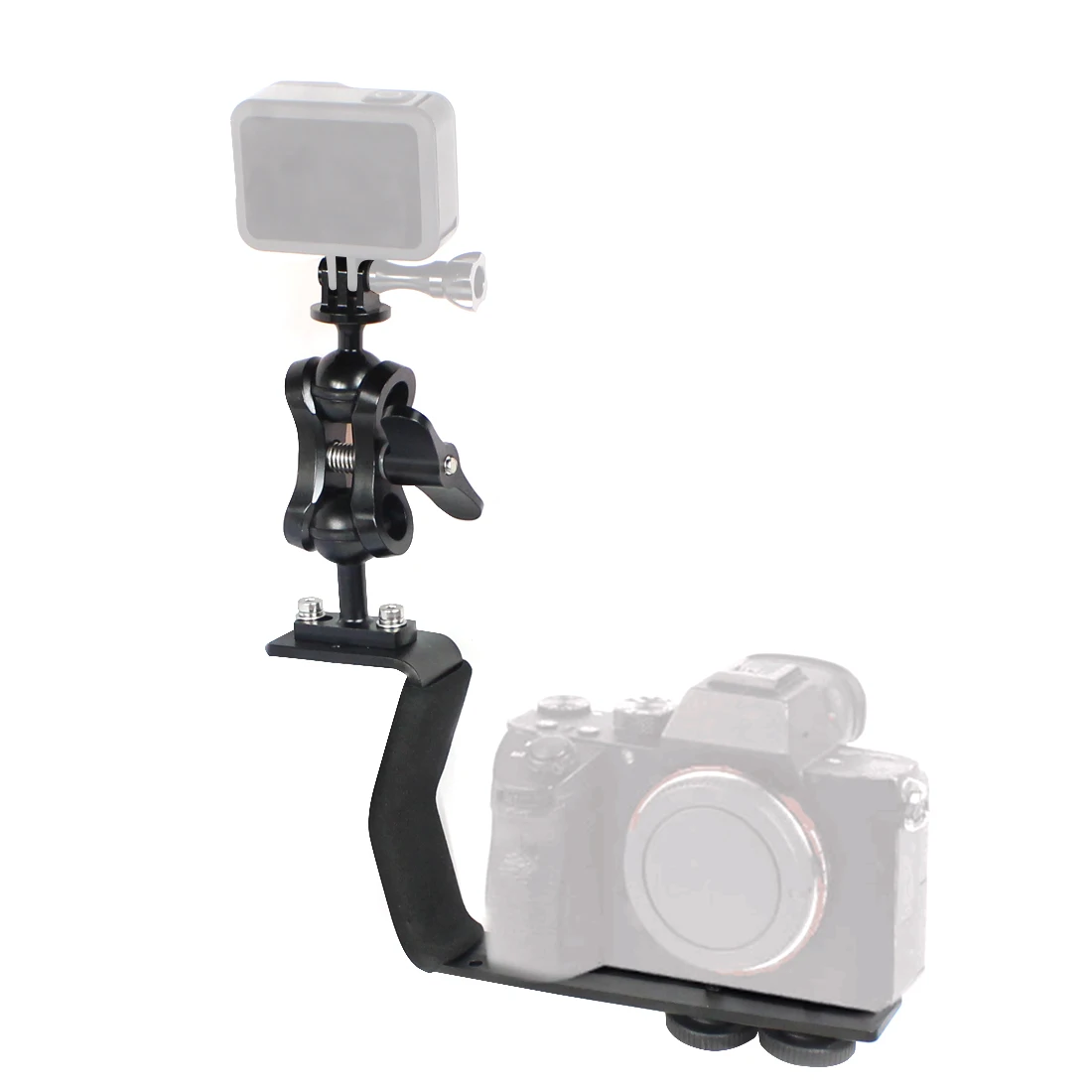 Aluminum Alloy Diving Bracket Z Type Single Handle With Base Adapter for Underw