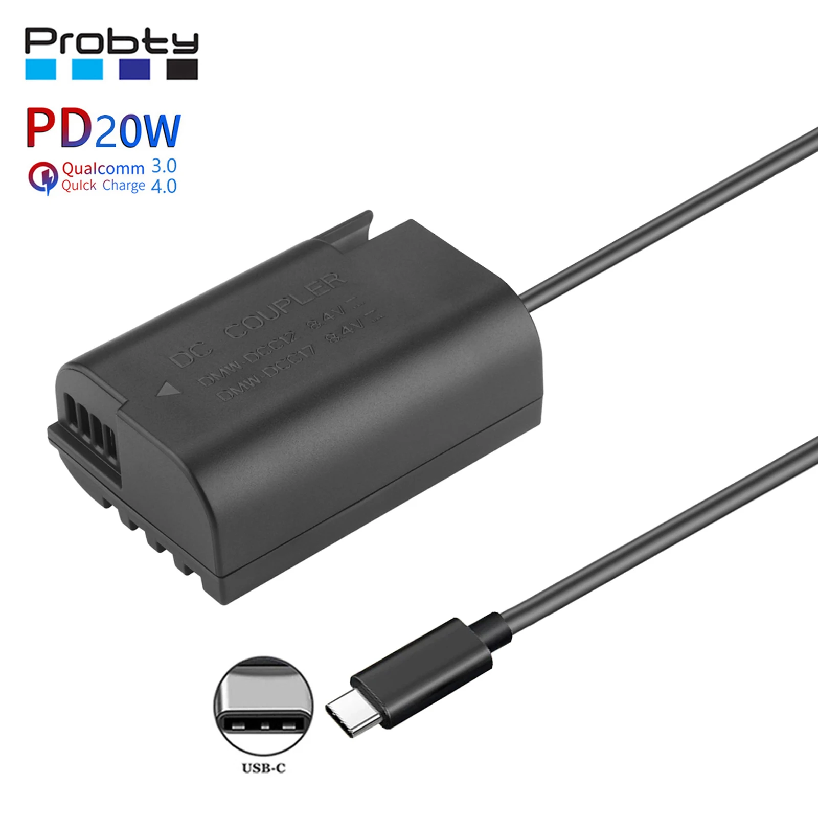 Dmw-Dcc17 Dmw-Blk22 Adattatore Di Alimentazione Per Batteria Fittizia Pd 20W Per Caricabatterie Per Fotocamera Panasonic Lumix G9 Dc-S5K Dc-S5 Gh5S Gh
