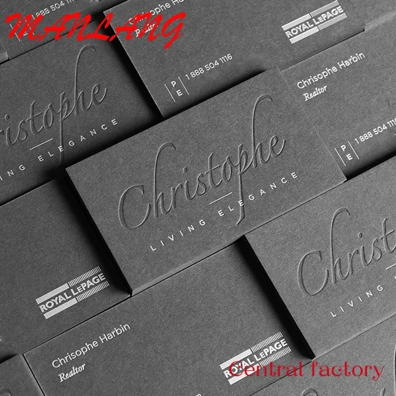 

Пользовательские Элегантные тисненые печатные бумажные визитки 500 г/м2 и 600 г/м2 хлопчатобумажная бумага с именем busine