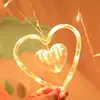Fairy Curtain Light Love Heart Style Battery Powered Wire String Lights Suitable for Valentine's Day Wedding Birthday Decoration 3
