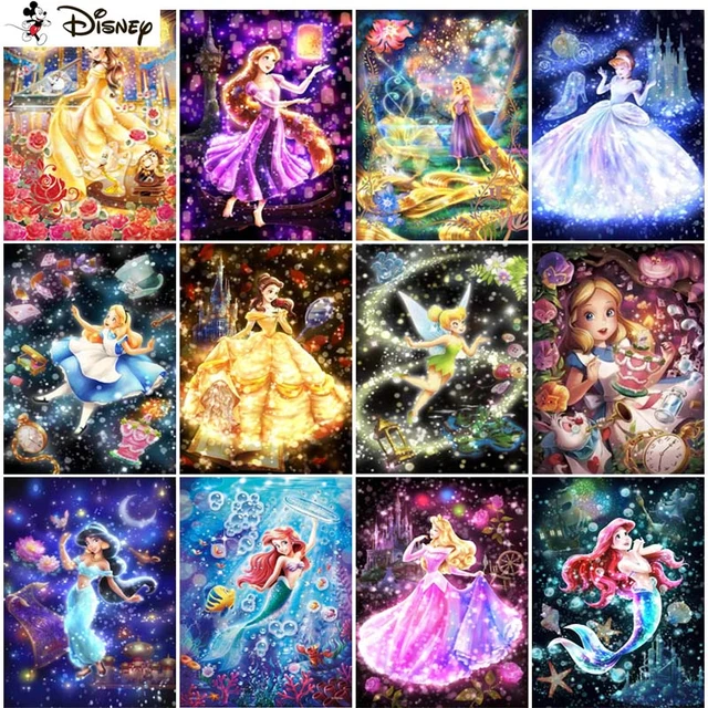 5d Diamond Painting Disney Princesses  Oil Painting Numbers Disney  Princess - Diamond Painting Cross Stitch - Aliexpress