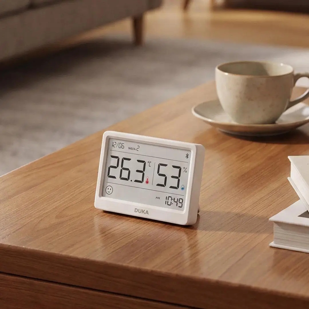 DUKA MOODA TH2 스마트 온습도 시계 센서 전자 디지털 습도계 기상 관측소 스마트 재미있는 알림
