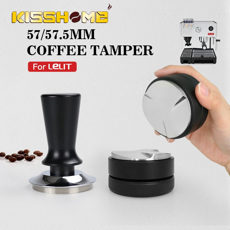 Coffee Tamper 57mm 57.5mm Constant Pressure Elasticity Distributor Tools For Lelit Anna Barista Espresso Machine Accessories