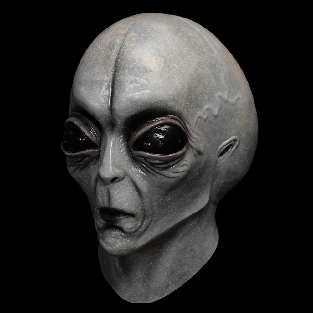 UFO 외계인 마스크 할로윈 헬멧 코스프레 외계인 성인 마스크 라텍스 헤드 기어 할로윈 장식 재미 있은 공포 파티 의상 재미 있은 소품