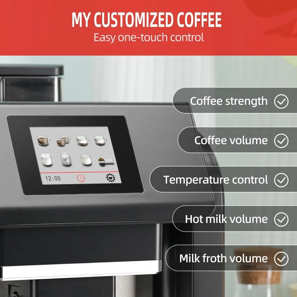 other,Built-in Grinder，Intuitive Touch Display ，7 Coffee Varieties for Ho