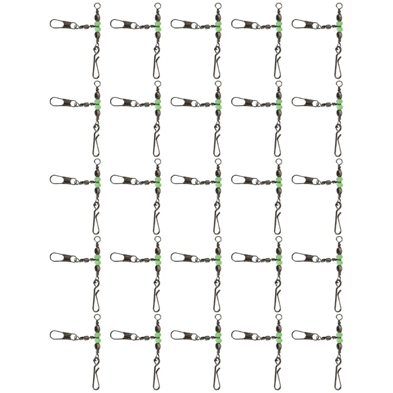 Luminously Rolling Sea Fishing Swivels Connector Balls Bearing Squid Jig Fishing Swivels for Saltwater Freshwater