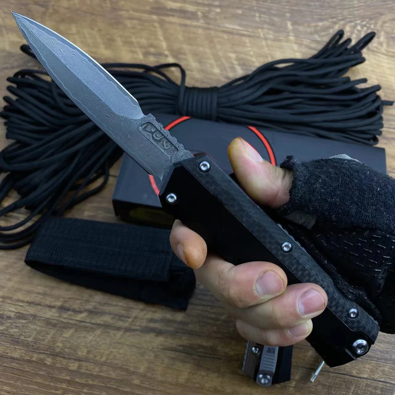 

Нож Micro OTF Tech, карманный клинок из дамасской стали Серии GK, 58-60HRC, с твердостью прочного пространства, с алюминиевой ручкой, для отдыха на открытом воздухе, походов, самообороны