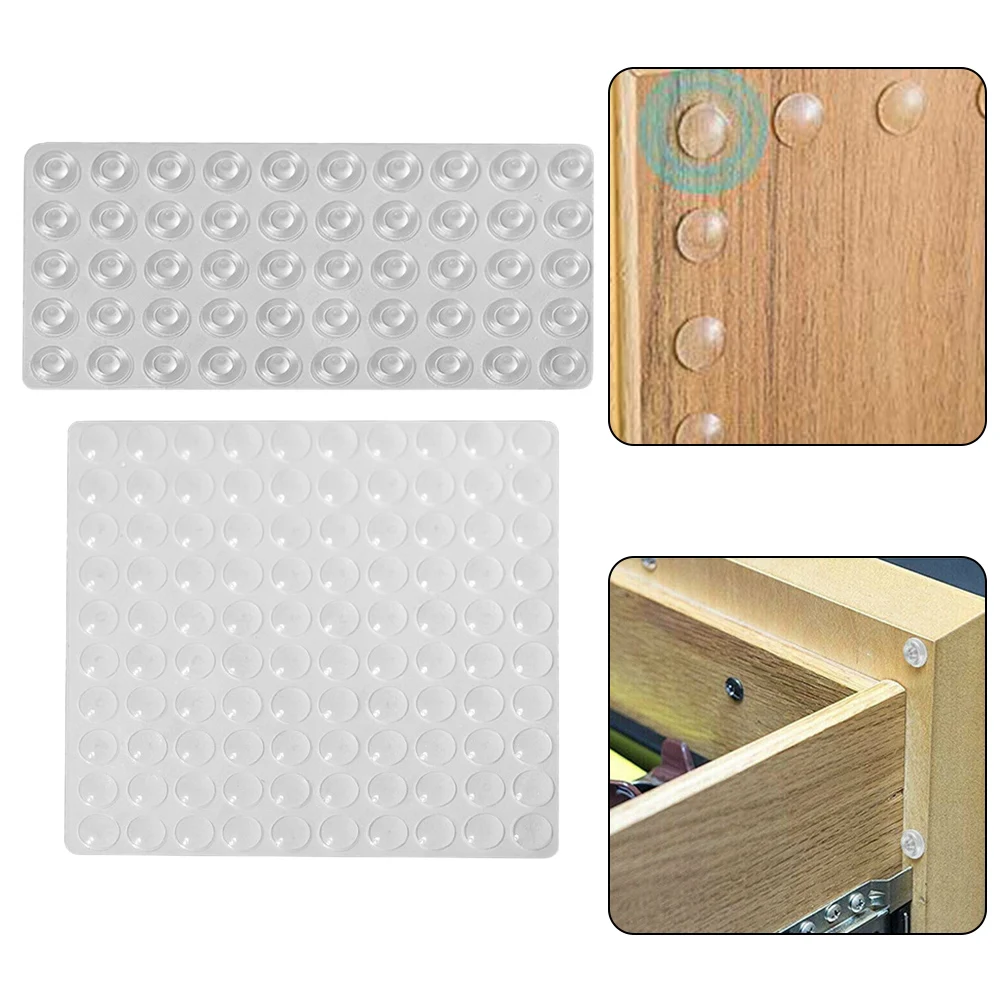 Round Clear Self Adhesive Silicone Rubber Bumpers Soft Transparent Anti Slip Shock Absorber Feet Pads Dampe 50/100 Pcs .