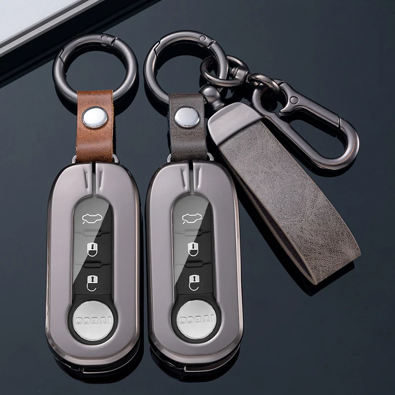 

Metal Alloy Car Key Case Cover For Fiat Ducato 500 500L Panda Grande Punto Lancia Musa For Iveco Eurocargo Daily Accessories