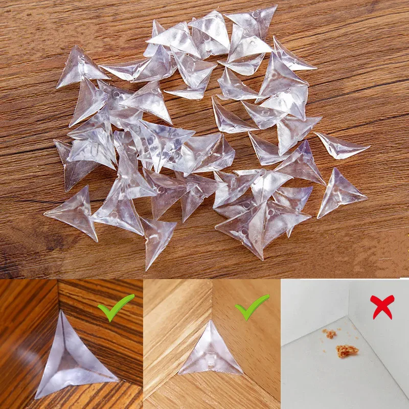 Protecteur d'angle transparent anti-poussière, 50 pièces, Triangles de bord de protection, Triangle Portable en PP souple, supports de coins anti-poussière pour escalier