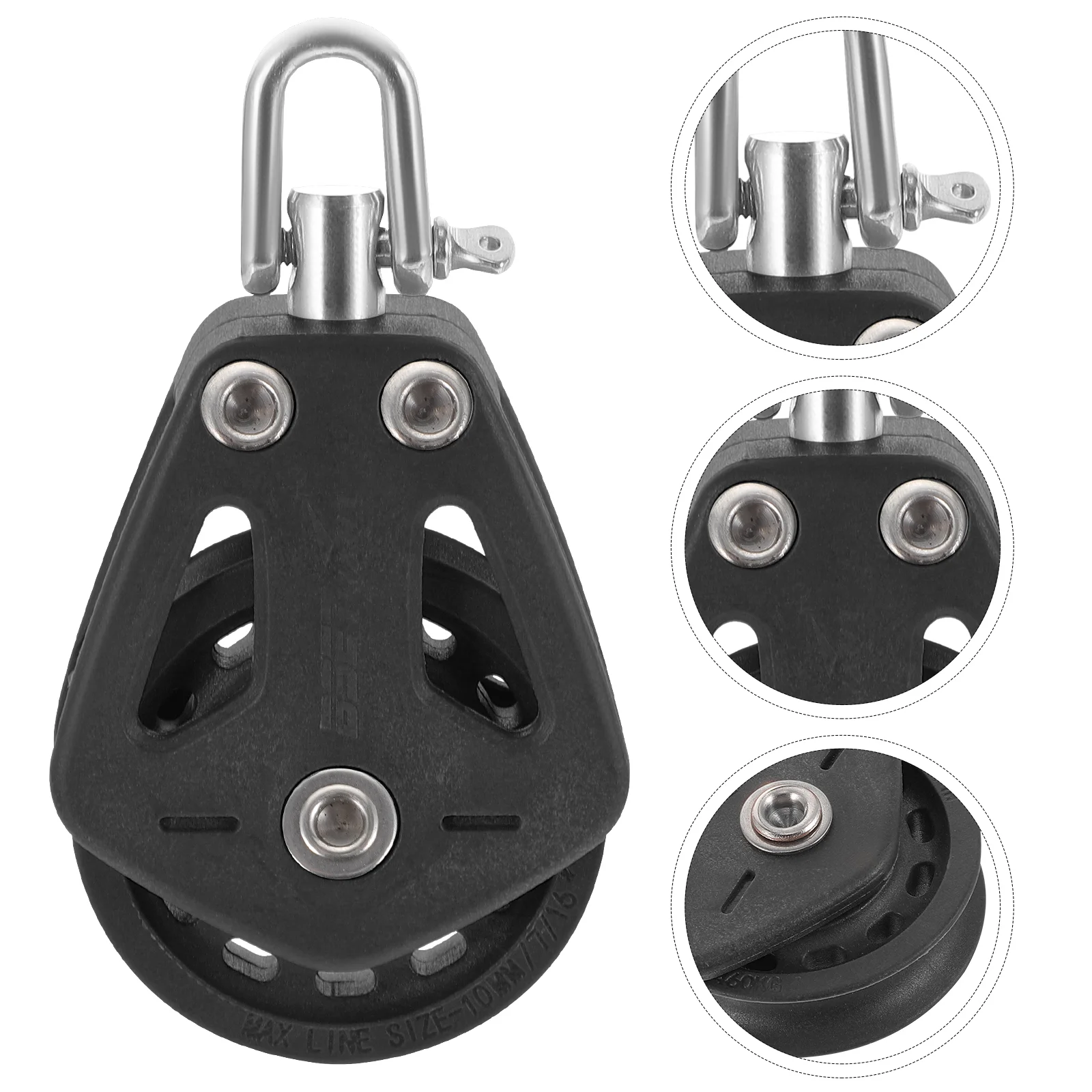 

Sailing Pulley Block Single Swivel Pulley Lifting Sailboat Nylon Pulley Roller