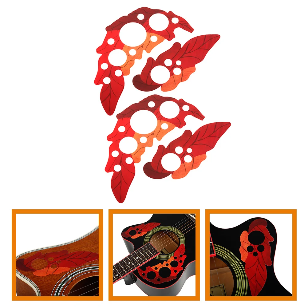 

2 Sets Red Accessories Strum Guard Folk Guitar Pickguard Acoustic Protective Board Anti-scratch Plate Sticker Impact Protection