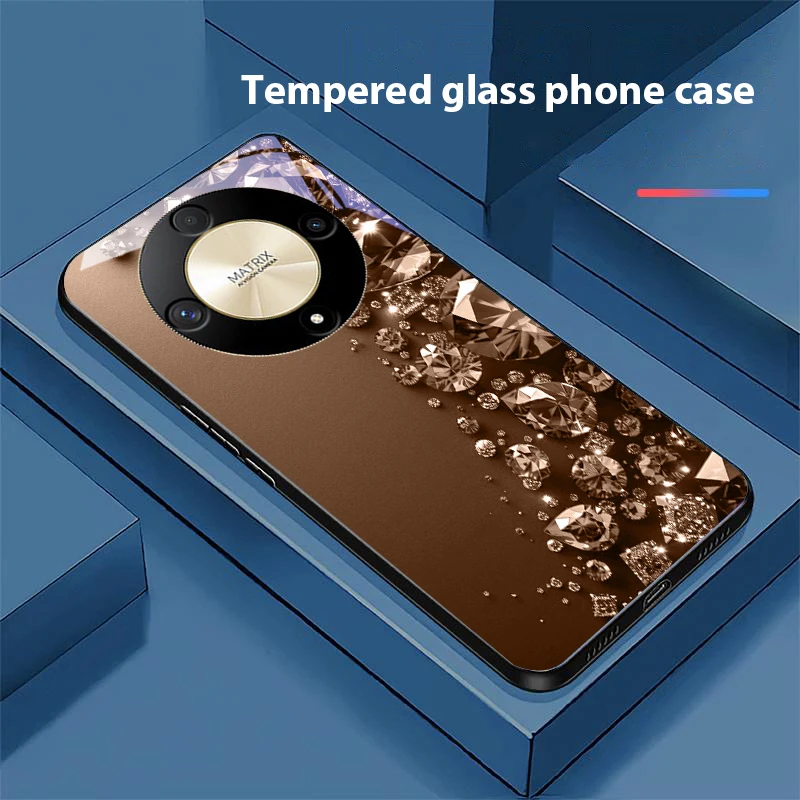 Premium Full Diamonds Tempered Glass Phone Case