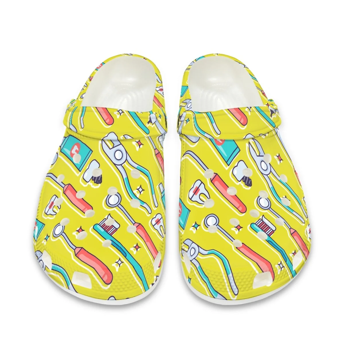 Slippers Cartoon Teeth Medical Equipment Designer Casual Sandals Women Outdoor Indoor Non-slip Flat Shoe Summer Beach Slides