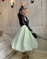 Summer New High Waist Slim Flower Bun Skirts Female Lantern Loose Skirt Korean Fashion Midi Long A- Line Skirt Elegant for Women - Image 2