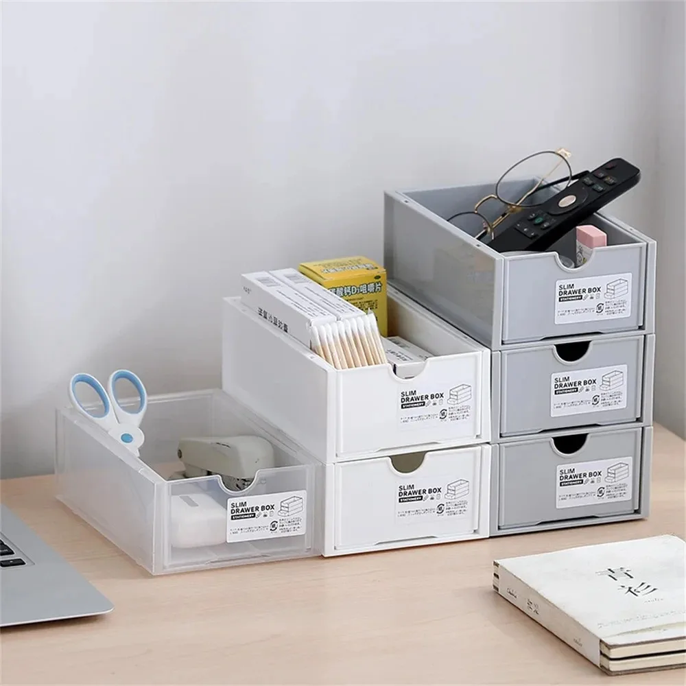 Stackable Desktop Storage Boxes Office Stationery & Cosmetic Organizer Cabinet Combined Drawer Storage for Home & Office 1