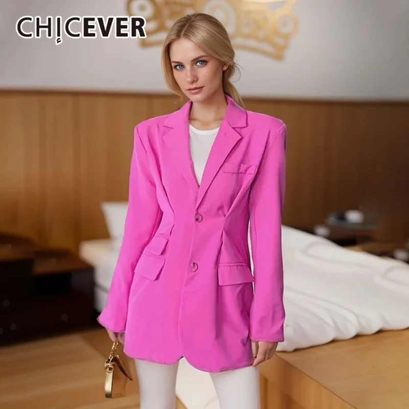 

Женский блейзер с отложным воротником, длинным рукавом и рюшами