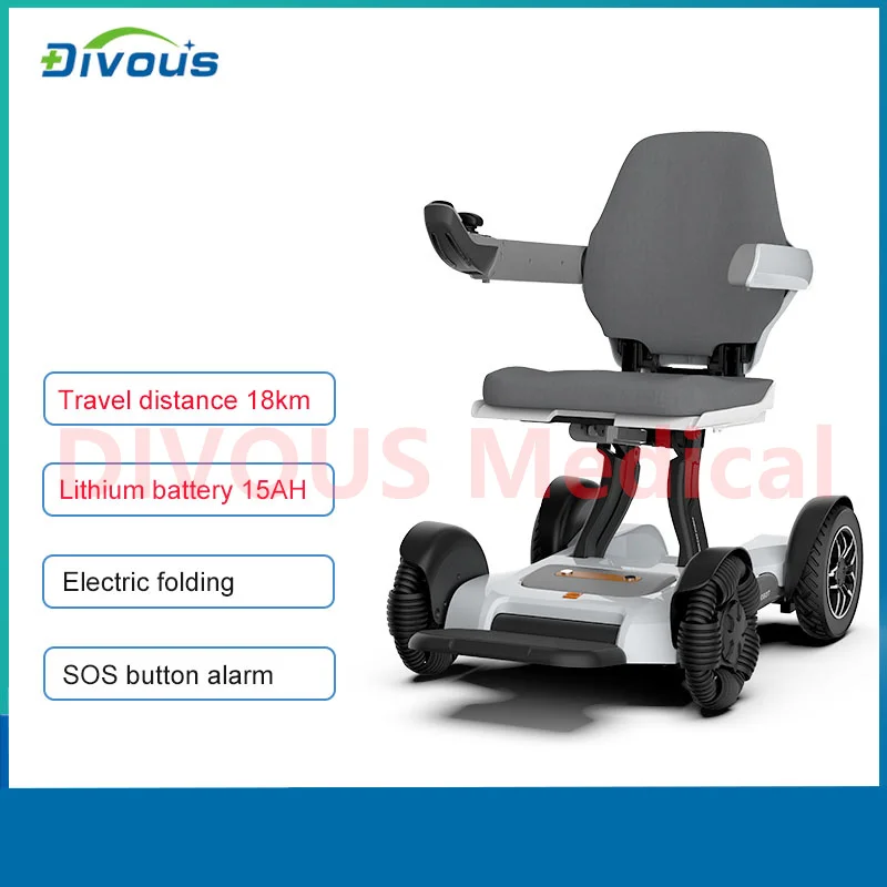 Handicapped Automatic Folding Electric Wheelchair Disabled Motorized Wheelchair