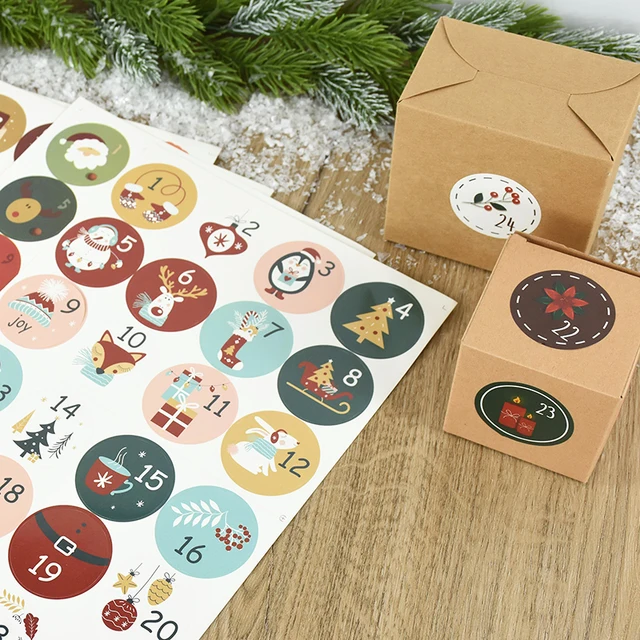 10 Fogli Adesivi Calendario Dell'Avvento - Numeri 1-24 Natalizi | Per Decorazioni Fai Da Te E Regali - Foto 7