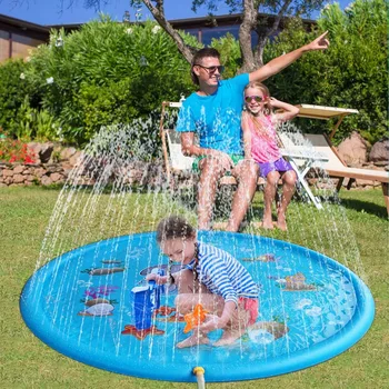 I bambini giocano tappetino spray 100/170 cm spiaggia gonfiabile irrigatore d'acqua pad gioco all'aperto giocattolo prato piscina tappetino giocattoli per bambini 1