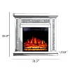 SHYFOY 31.5'' Electric Fireplace with Crushed Diamond Silver Mirror Frame 3