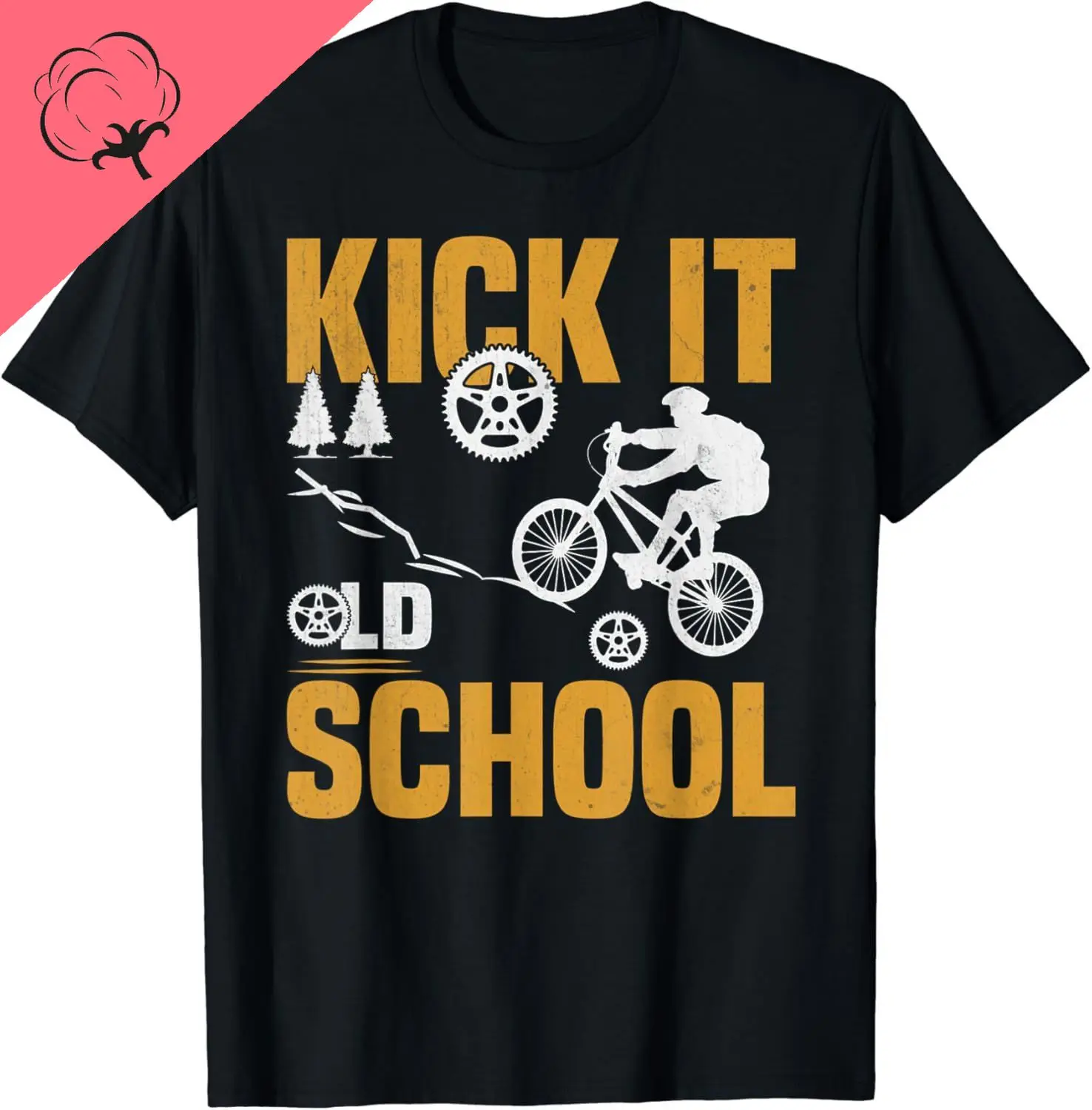 T-shirt Manches Courtes GT Bicycles - Motif Graphique, 100% Coton, Pour Homme Décontracté