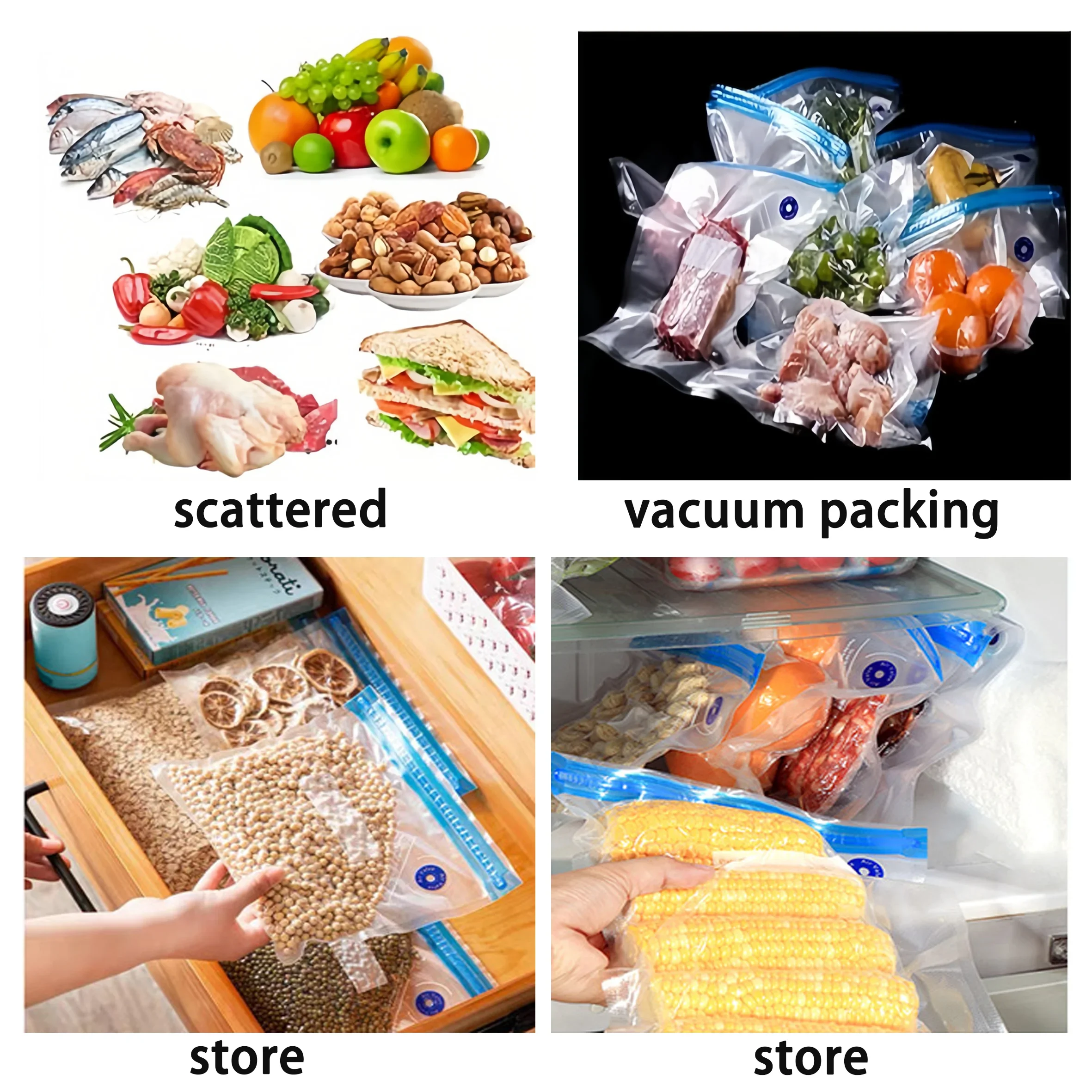 Food handheld vacuum sealer Portable Rechargeable Vacuum Sealer 30 reusable vacuum seal bags bag sealer portable sealing machine food vacuum sealer